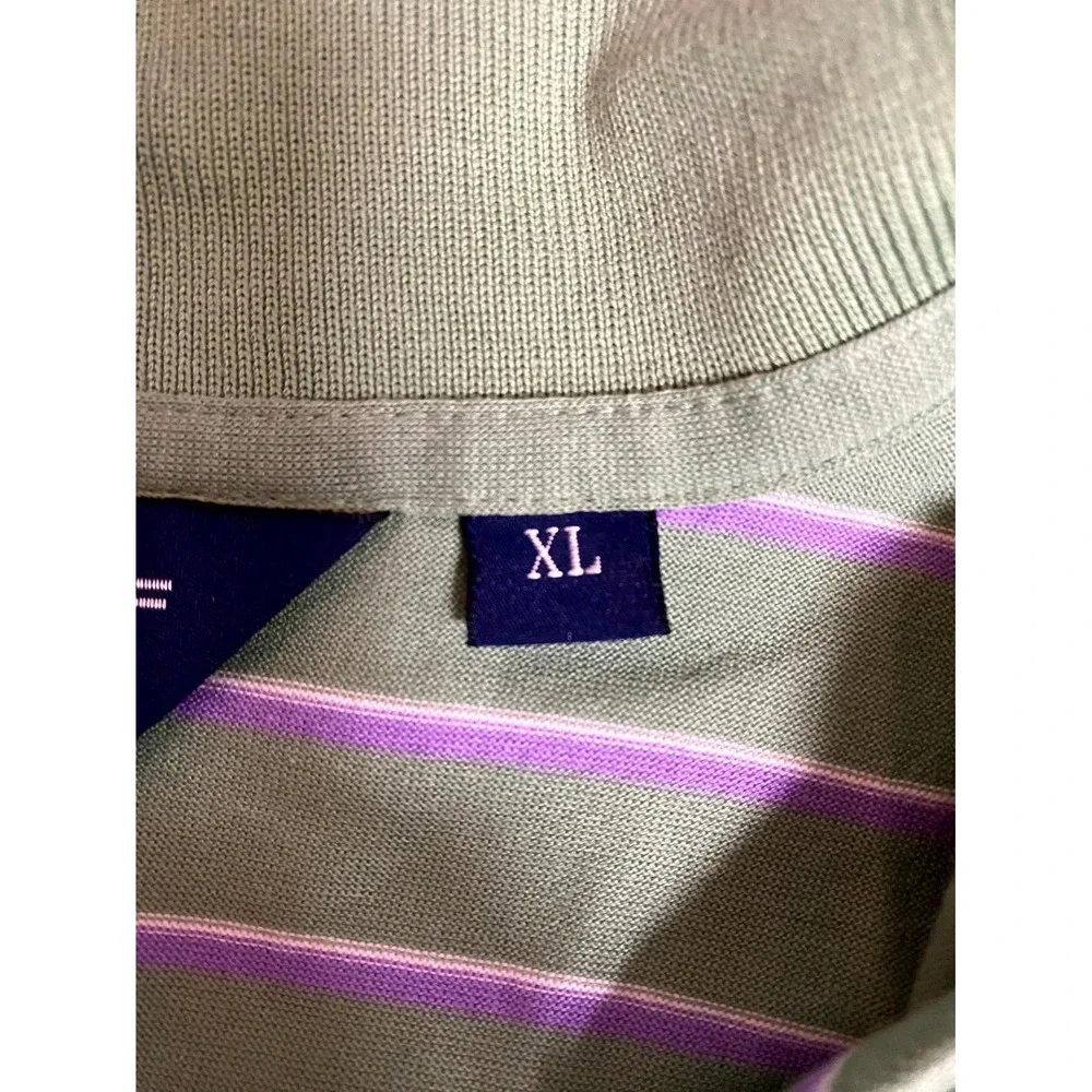 Polo Golf Ralph Lauren Polo Shirt Mens XL Green Purple Striped Performance